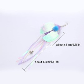 Hokoad Cat Insect Feather Toys Replacement Cat Toy Wand Refills, 6 Pieces Natural Insect Cat Toy Feathers Refill, Interactive Cat Teaser Wand Attachments, with Bell