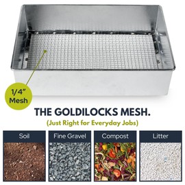 Wenses Soil Sifter, Standard Size (12 x 10 inches) with 1/4-inch Mesh, Garden Sieve for Dirt, Sand, Rocks, and Compost