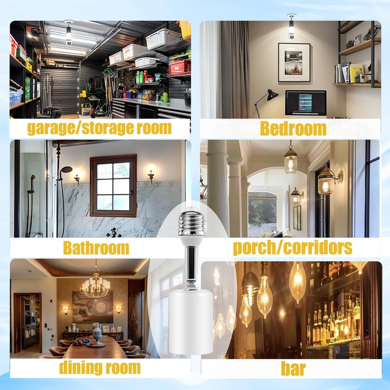 E27 Ceramic Light Bulb Socket Extender, 3.5inch Screw-in Lamp Holder