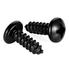 #6 x 3/4" Phillips Pan Head Self Tapping Screw, Pan Head Sheet Metal Screws Wood Screws, Black Oxide Stainless Steel 304 (18-8), 100 Pack