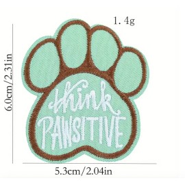 Unbranded DOG PAW - THINK POSITIVE - Embroidered Iron-On Patch