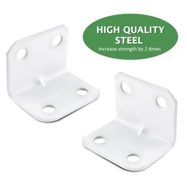 Uenhoy 24 Pcs White Corner Brace, Small L Shape Brackets 1" x 1" x 1.3"(25x25x32mm), 90 Degree Joint Right Angle L Brackets Shelf Supports