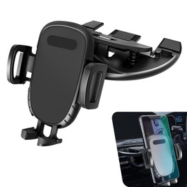 Shakas CD Slot Car Phone Holder, Shock Absorbing Mute Auto Lock Button Adjustable CD Port Clip Navigation Mount, 360 Degree Gimbal Assisted Travel Accessory, Universal for Most Cars (Black)