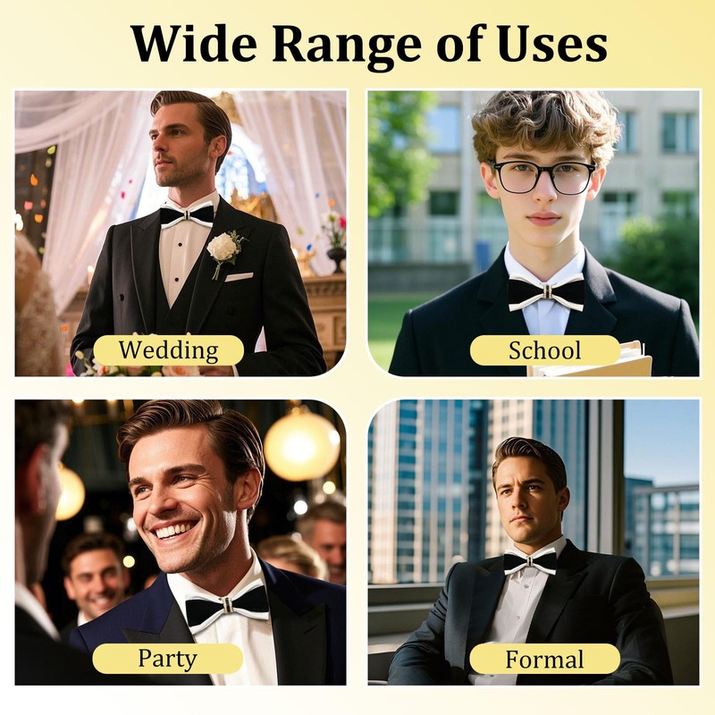 LHXzizizi Bow Tie for Men, Mens Bow Tie With Double
