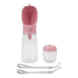 550ml Pet Water Bottle Portable Dog Water Dispenser Dog Travel Drinking Cup for Outdoors Walking Camping Pink