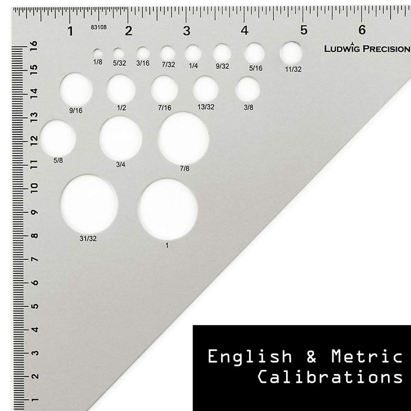 Ludwig Precision 45-90-Degree Aluminum Drafting Triangle, 8-INCH