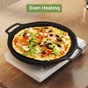 ZEMBSOYA 14Inch Cast Iron Griddle, Thickened Double Ears Pizza Pan,
