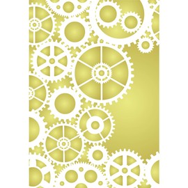 Gears Layering Stencil 4.5" x 6.5" - Stencil Company Original Steampunk Stencil Mask Used to Add Texture, Design and Accents to Mixed Media Backgrounds