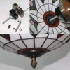 Skyweel Tiffany Style Ceiling Light Vintage Stained Glass Flush Mount