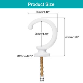 uxcell 2Pcs Curtain Holdback, Aluminum Alloy Wall Mounted Curtain Holders Drapery Tieback Hooks for Living Room Bedroom Office (White)