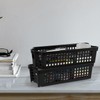 Morcte 12 Pack Narrow Plastic Storage Basket, Stacking Slim Baskets,