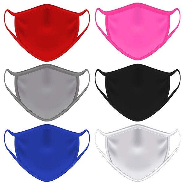 Contraband Sports 13019 Sport Face Cover/Sport Mask - Nylon/Spandex Washable & Breathable - 6 Colors - (SOLD AS A SET) (SET3 6pk, OSFA)