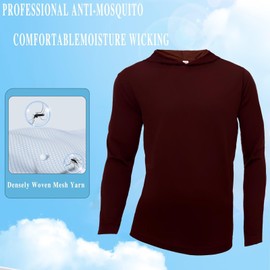 LeeHanTon Long Sleeve Mens Big and Tall Athletic Shirts with Hood Quick T Shirts Dry Fishing Workout Running Size S