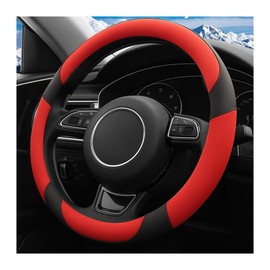 XINLIYA Car Steering Wheel Cover, 15 inch Microfiber Leather Breathable Anti Slip Vehicle Steering Wheel Protecter, Soft Automotive Interior Accessories, Universal for SUV Sedan Truck (Red)