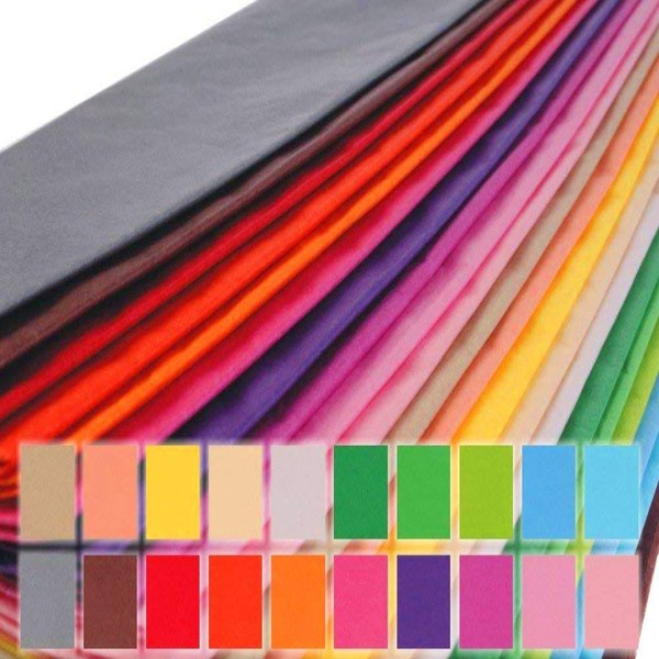 PMLAND 100 Sheets Premium Quality Gift Wrapping Tissue Paper - 20 Assorted Colors - 26 Inches x 20 Inches