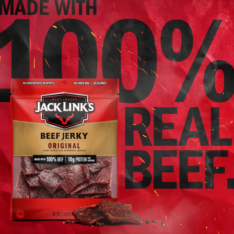 Jack Link's Beef Jerky, Original, Multipack Bags - Flavorful Meat