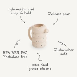 mushie Silicone Watering Can | Bath and Outdoor Play for Toddlers 10 Months+ (Vanilla Confetti)