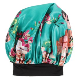 Mikinona Silk Satin Bonnet Sleep Cap for Women Elastic Hair Cap Sleep Hat for Curly Hair