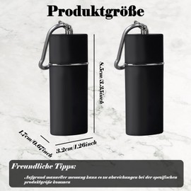 Pocket Ashtray Odour-Proof, Ashtray for On the Go with Lid, Portable Travel Ashtray 3.2 x 8.5 cm/1.26 x 3.35 inches, Ashtray to Go, Pocket Ashtray for Car, Travel, Camping (Black)