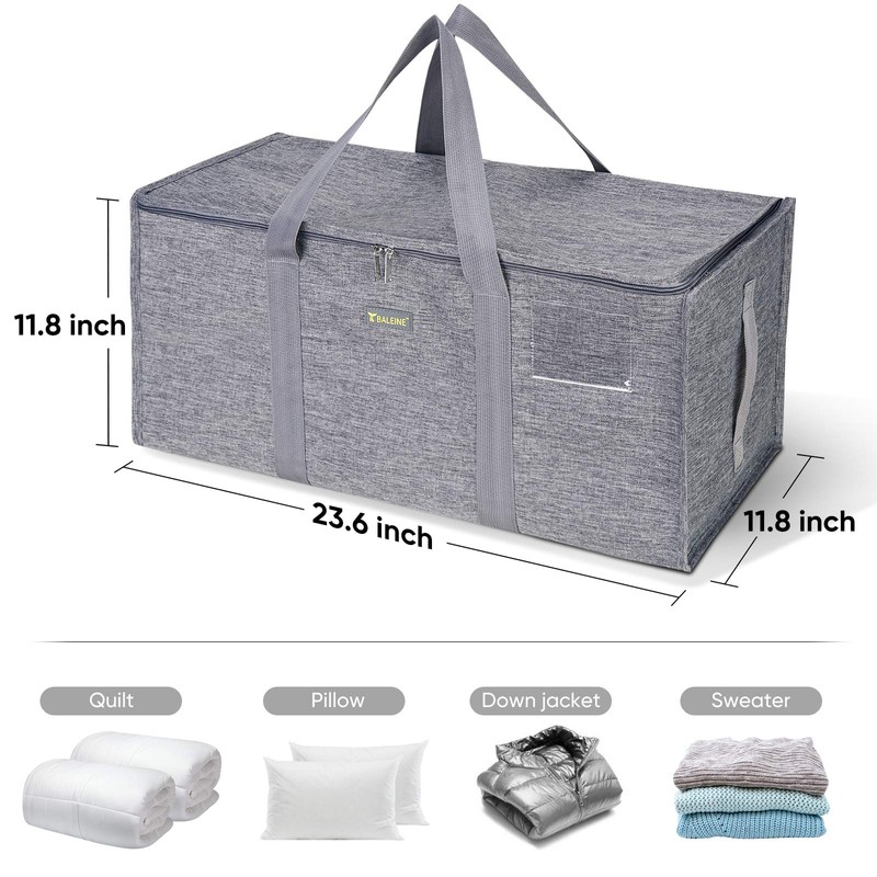 BALEINE Extra Large Storage Tote with Zippers & Carrying Handles,