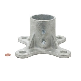 Plum Fittings Floor Flange w/ 2 Set Screws (Chain Link Fencing or Steel Rounds Posts) (3" Post (2 7/8" OD))