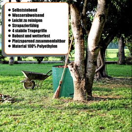 BigDean Garden waste bag XXL 272 L in set of 3 – extra robust polypropylene fabric 150 g/m² – waterproof and tear-resistant – perfect container for green waste, green goods and compost – garden bag leaf sack