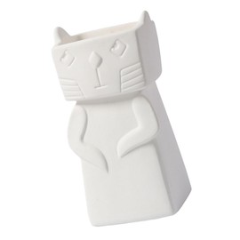 Ipetboom 1PC Adorable Ceramic Cat Vase Decor European Style Household Vase for Dried Flowers Charming Home Accent Premium Ceramic Material for Cat Lovers Small White
