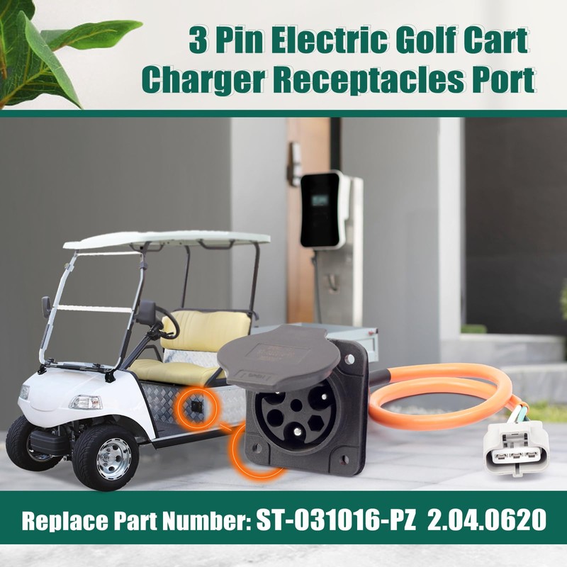 YUXIVCNE ST-031016-PZ Electric Golf Cart Charger Receptacles Head Replacement for