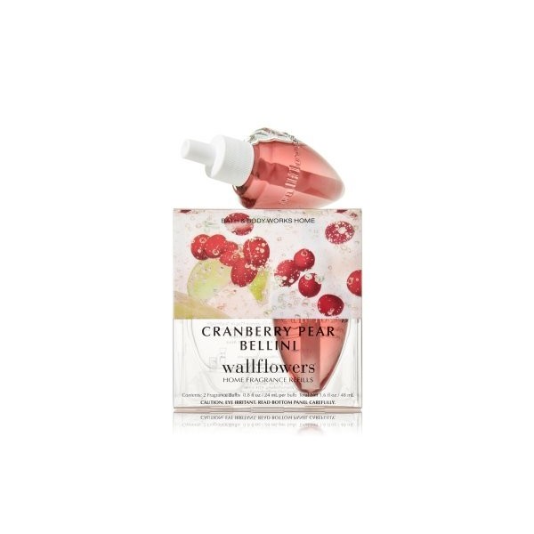 Bath Body Works Cranberry Pear Bellini Wallflowers Home Fragrance Refills 2 Bulbs