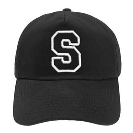 Unisex Boys Girls Baseball Cap Black Hat Kids Cap Alphabet A-Z, s