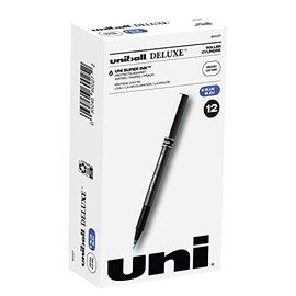uni-ball Deluxe Micro Point Roller Ball Pens, Blue (60027)