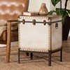 Baxton Studio Laura Vintage White Canvas Lift-Top Trunk End Table