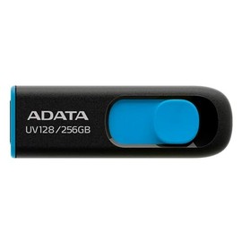 ADATA Memoria Flash UV128 256GB USB 3.0 Negro/Azul (AUV128-256G-RBE)