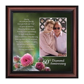 Crossroads Home Décor 60th Anniversary Picture Frame, Anniversary for Parent, 6310W