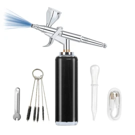 I-BEAUTEE High air Flow Airbrush Kit,Portable Airbrush Compressor, Rechargeable Cordless Airbrush, Mini Air Brush, Handheld Airbrush Gun for Barber, Model Painting, Nail Art, Makeup, Tattoo