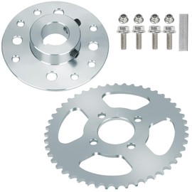 YOXUFA 40/41/420 Chain 48T Sprocket + Go Kart Sprocket Hub with 1" Bore 1/4" Keyway for Go Kart Cart Predator 212cc 196cc 6.5hp Engine Heavy Duty Steel Silver Powersports Accessories Parts