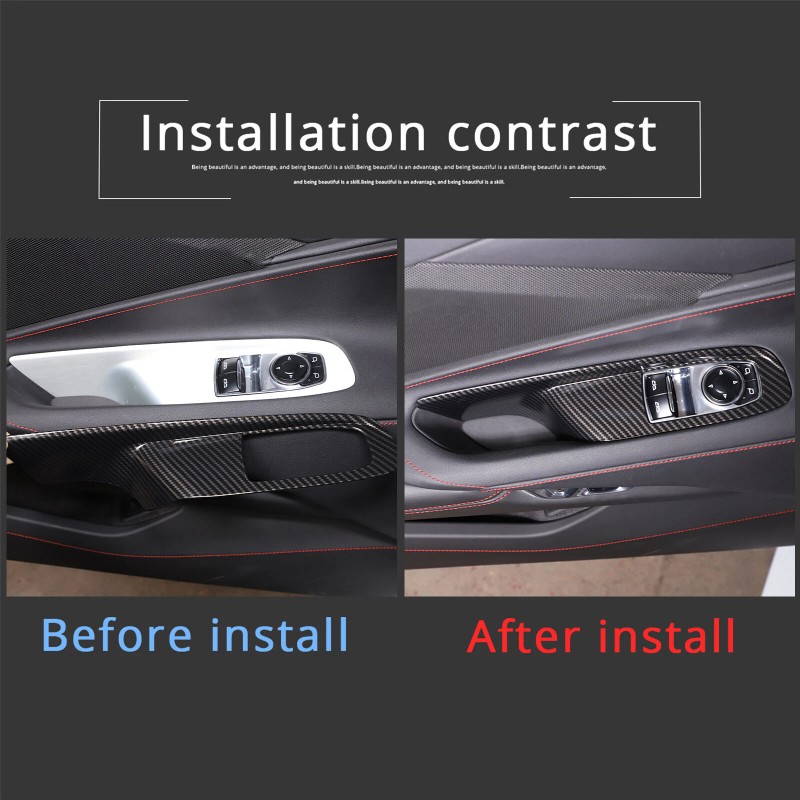 MODY ABS Carbon Fiber Window Lifting Switch Button Frame Trim