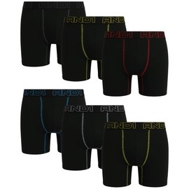 AND1 Men's Boxer Briefs – 6 Pack Comfort Stretch Performance Men's Underwear - Soft Athletic Boxers for Men (Sizes: S-3XL), Size Large, Black