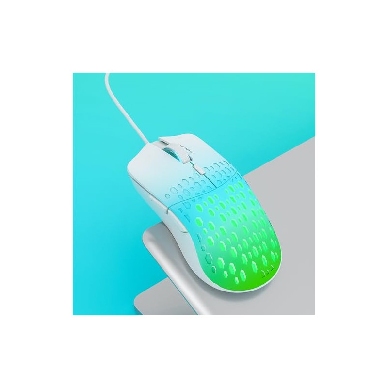 AULA Mouse Gamer S11 Pro, 3600 dpi, RGB, Cableado (Verde)