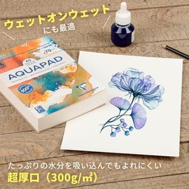 Clairefontaine Goldline Aquapad - 50 Sheets of Watercolour Paper Medium Grain A6 10.5 x 14.8 cm 300 g White Ref 975620C