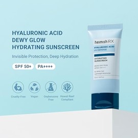 HEIMISH RX - Protector solar hidratante de ácido hialurónico, protector solar diario para cara, hidratante facial SPF 50, 50 ml