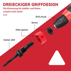 DONGFENGLION 11- Teiliges Lochsägen Set in Praktischer Aufbewahrungsbox, Lochkreissäge Set 19-64mm, Holz Lochbohrer, Schneiden Sowohl Durch Holz, PVC, Kunststoff, Gipskarton, Aluminiumblech 0.5mm