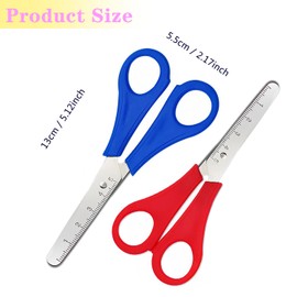 2 Pcs Kids Scissors, Children Blunt tip Safety Scissors for Kids with cm-Scale Plastic Handle Children Scissor Kid Preschool Training Scissor for Scrapbooking Art DIY Craft Student Teaching Stationery