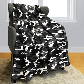 YISUMEI Military Camouflage Blanket Army Black 150 x 200 cm Blankets and Throws Soft Fleec Camo Blanket Warm and Cozy Camping Blanket Gifts for Boys Adults Men