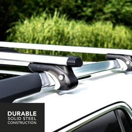 CARGOSMART 6616 Universal Cross Bars, 52”x5.8”x3” – Expands Carrying Capacity of Vehicle – Easily Mounts to Existing Raised Side Rails – Solid Steel Construction - No Assembly Required