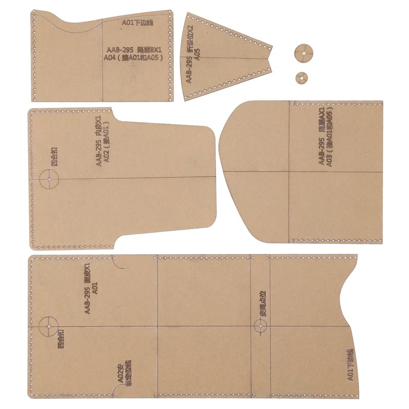 Acrylic Short Wallet Pattern Template Transparent Stencil HandMade Leather Craft