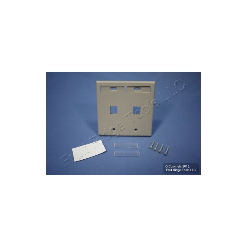 Leviton 2-Port Dual Gang QuickPort Wallplate with ID Windows, 42080-2GP,