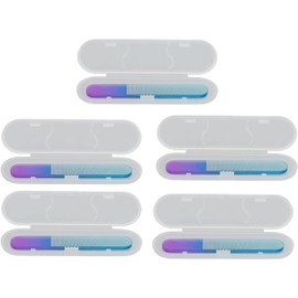 5 Limas de Uñas de Cristal con Estuche, Lima de Uñas de Cristal para el Cuidado de Uñas de Manicura Profesional, Lima de Uñas de Doble Cara, Lima de Uñas para el Cuidado de las Uñas de los Pies, Herra