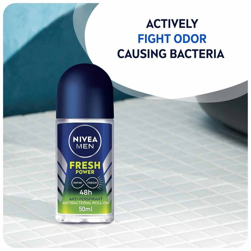 NIVEA Men Fresh Power Roll-On 50ml | 48H Anti-Perspirant &