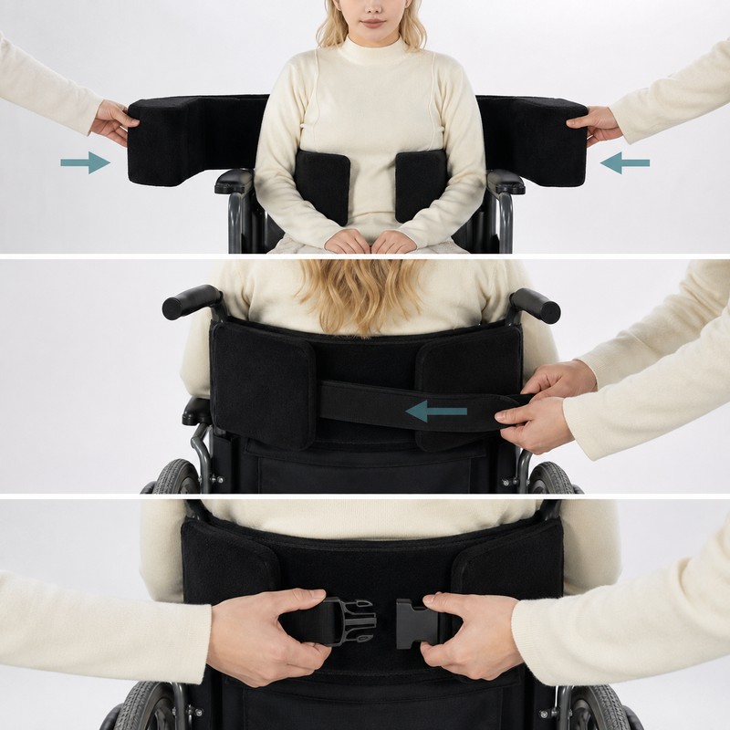 Wheelchair Side Support Pad for Seated Stability – Adjustable Foam